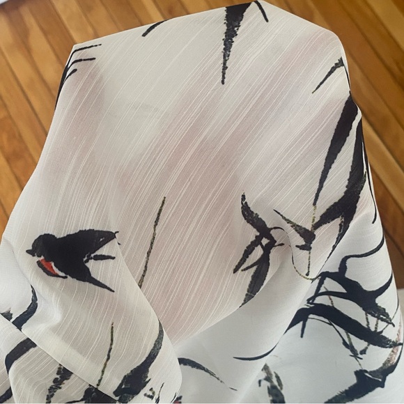 Two Piece Dress Birds & Bamboo Sheath with Duster Mandarin Collar L (StyleWe XL) - Picture 5 of 16